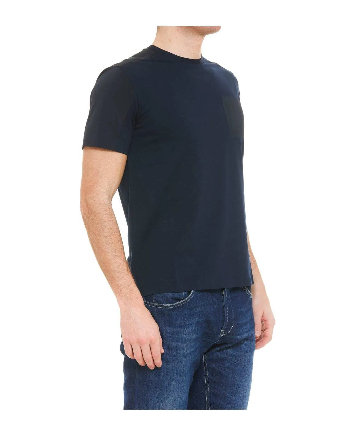 HERNO  |Crew Neck Plain Cotton Short Sleeves Crew Neck T-Shirts