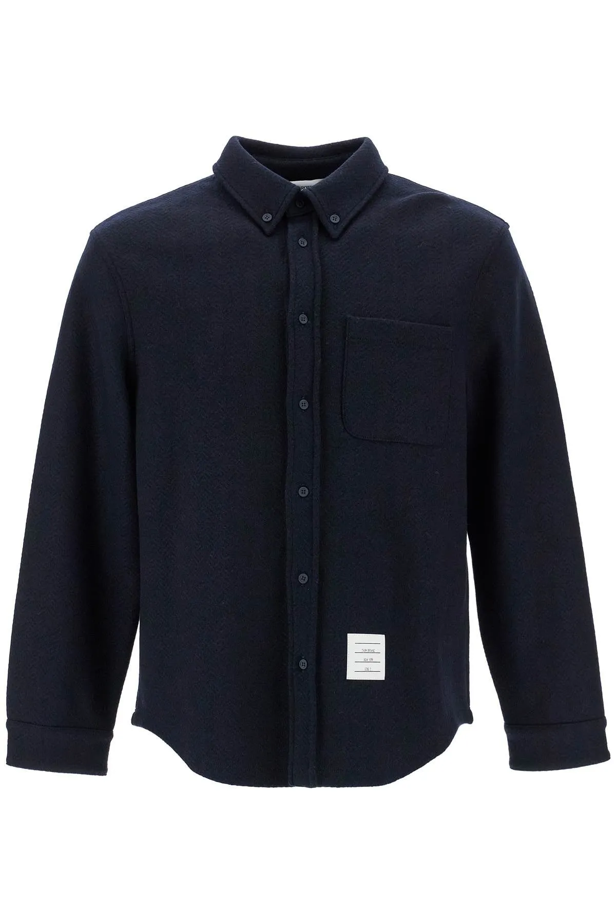 herringbone wool blend overshirt