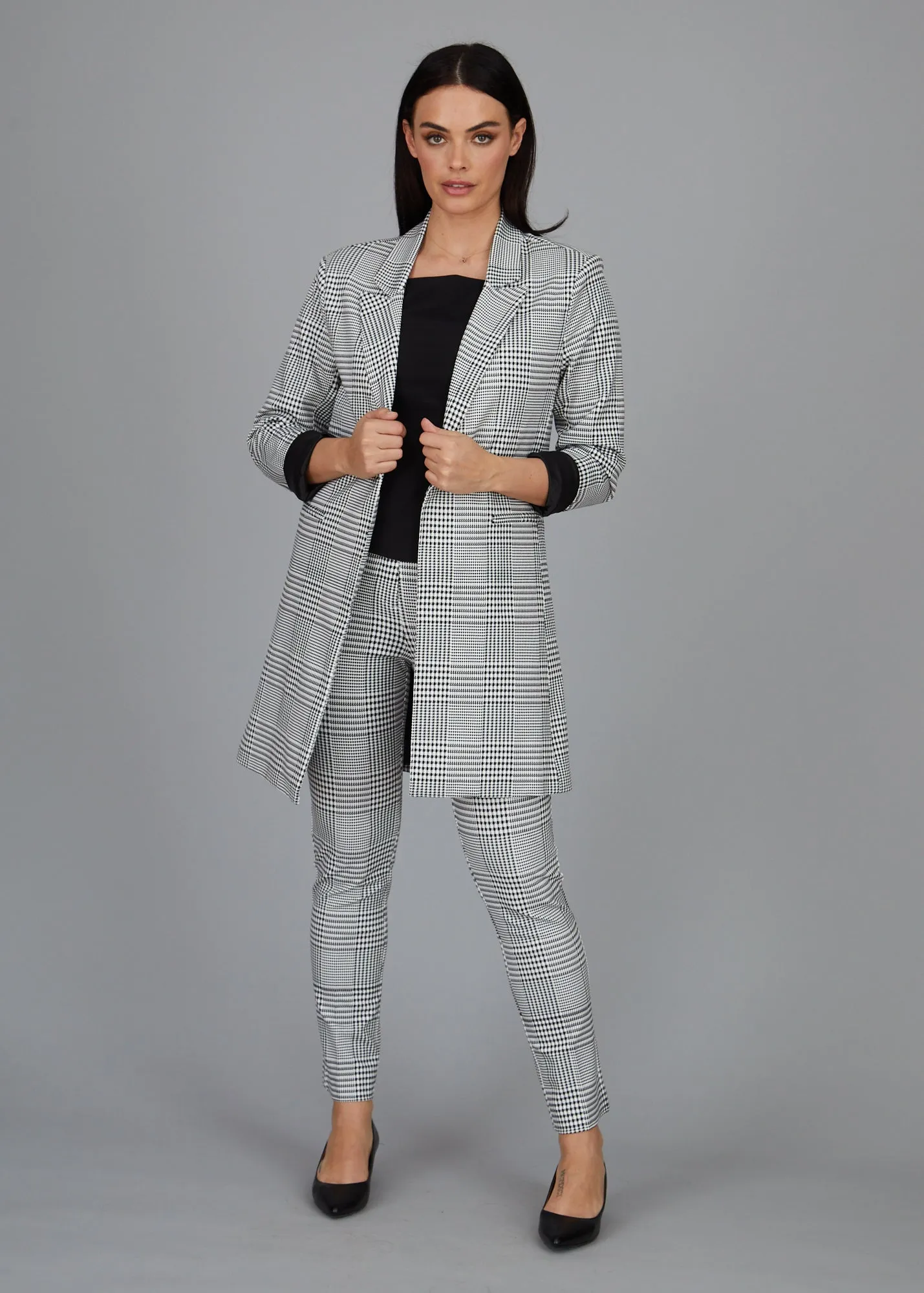 Hudson Car Coat - Madison Ave Plaid - Knit Print FINAL SALE