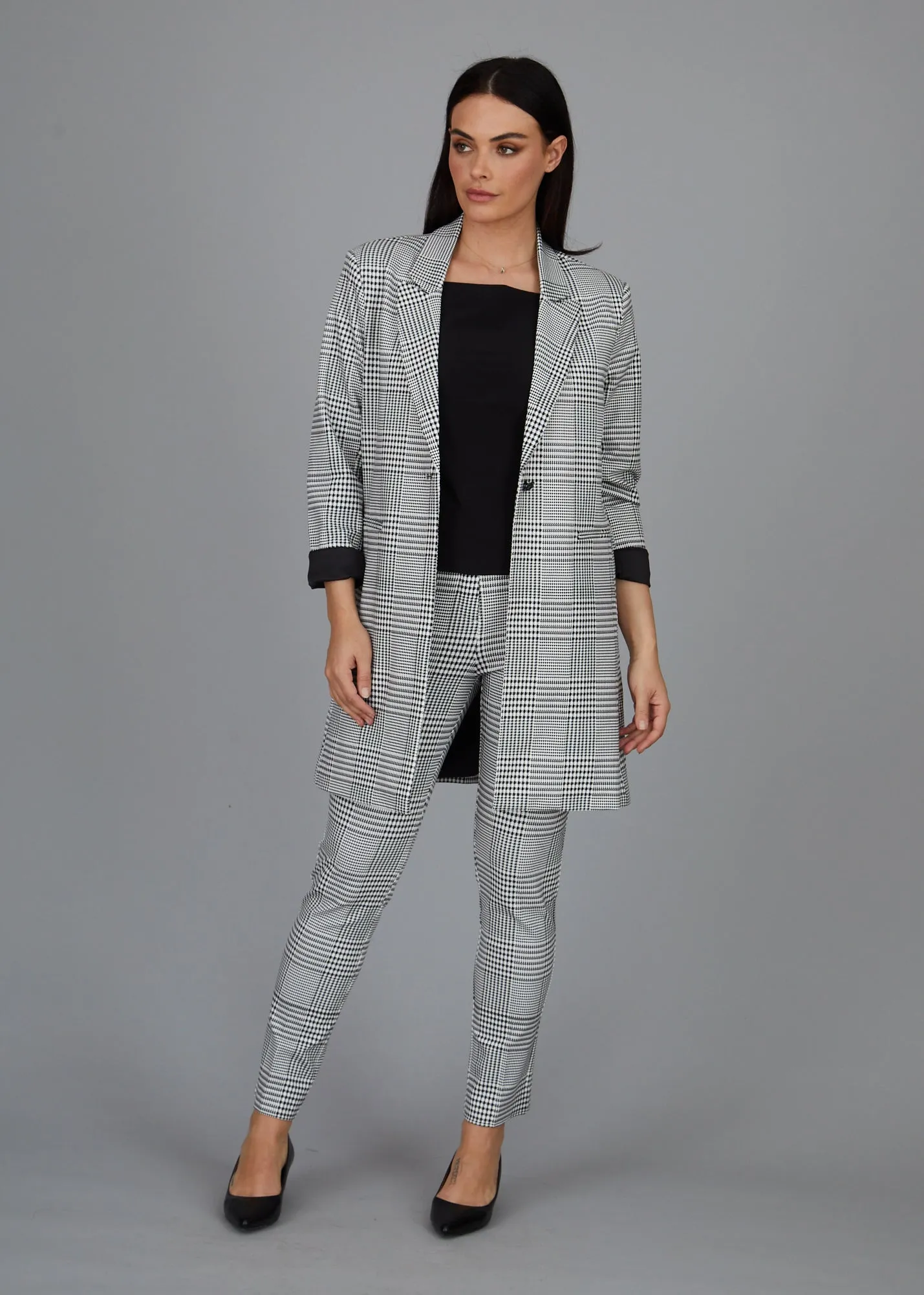 Hudson Car Coat - Madison Ave Plaid - Knit Print FINAL SALE