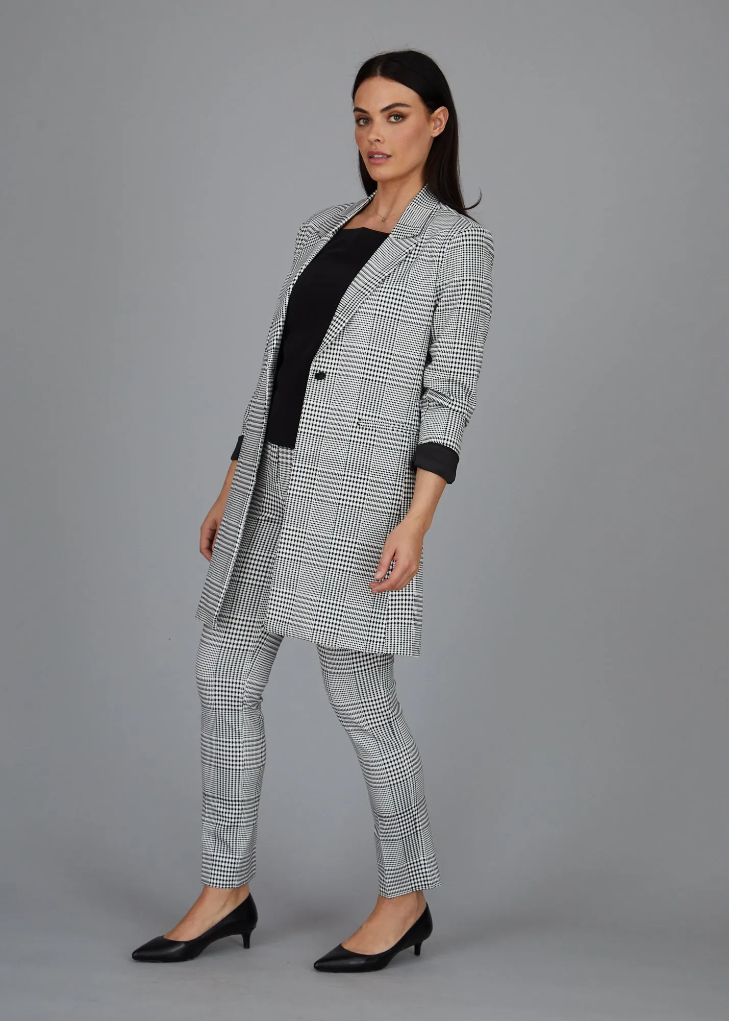 Hudson Car Coat - Madison Ave Plaid - Knit Print FINAL SALE