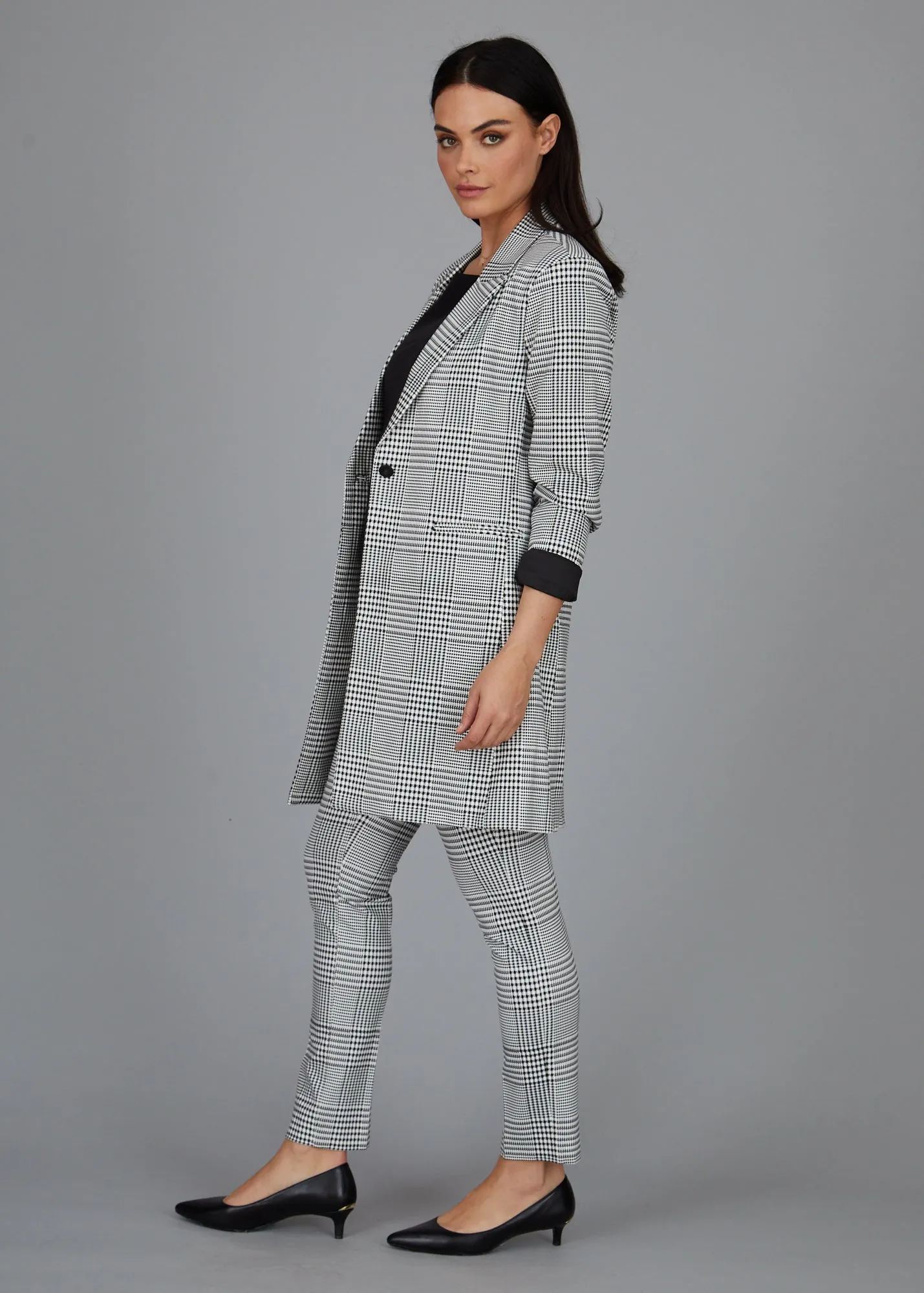 Hudson Car Coat - Madison Ave Plaid - Knit Print FINAL SALE