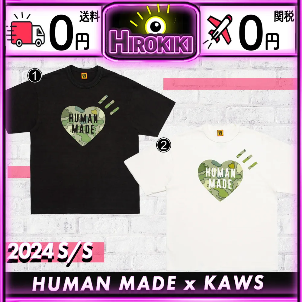 HUMAN MADE  |Unisex Street Style Collaboration Logo T-Shirts