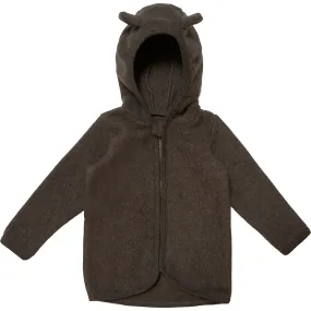 HutteliHut Cotton Fleece Fluffy Jacket w/ Ears, Brown