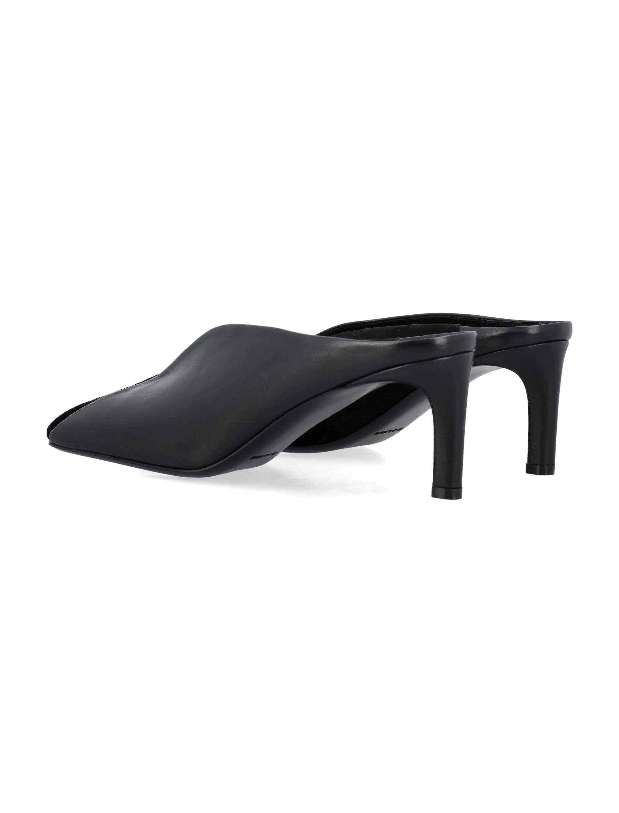 JIL SANDER High-Heeled Leather Flat for Women - Squared Toe, Nappa Lining, 7.5cm Heel Height