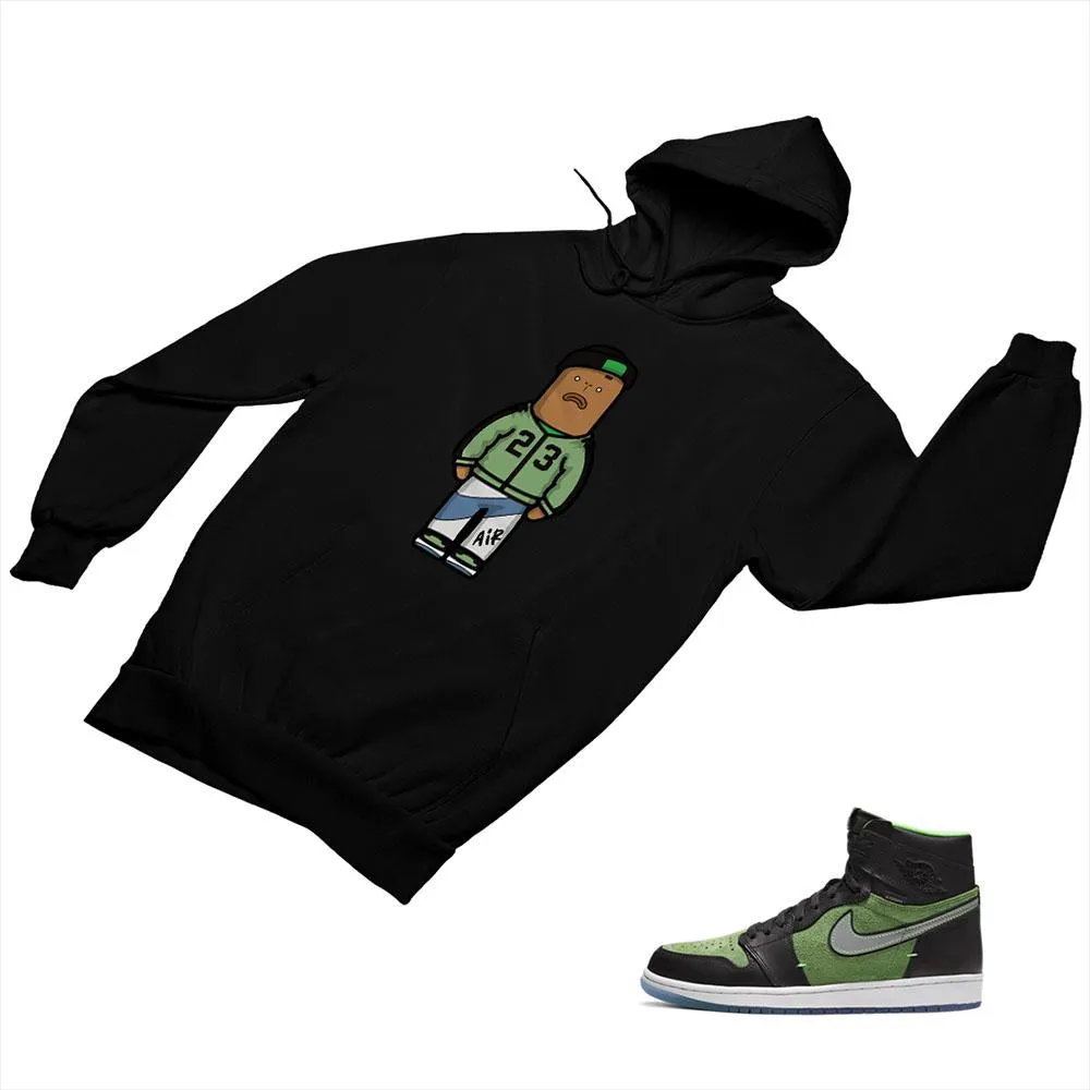 Jordan 1 Black Green Matching Custom Designed Hoodies JD 1-70-7