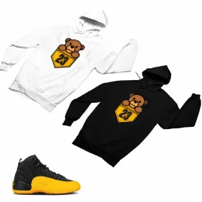 Jordan 12 University Gold Matching Custom Designed Hoodies JD 12-17-18