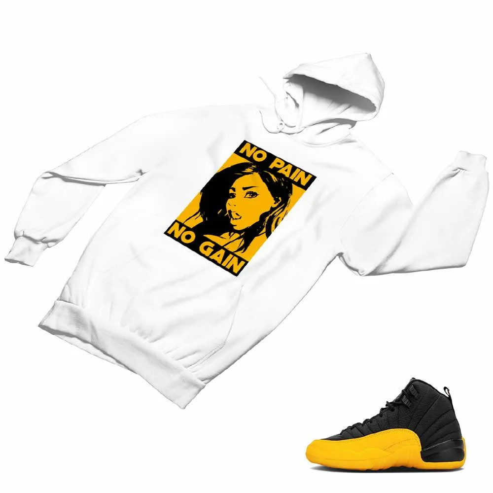 Jordan 12 University Gold Matching Custom Designed Hoodies JD 12-17-4