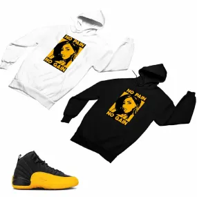 Jordan 12 University Gold Matching Custom Designed Hoodies JD 12-17-4