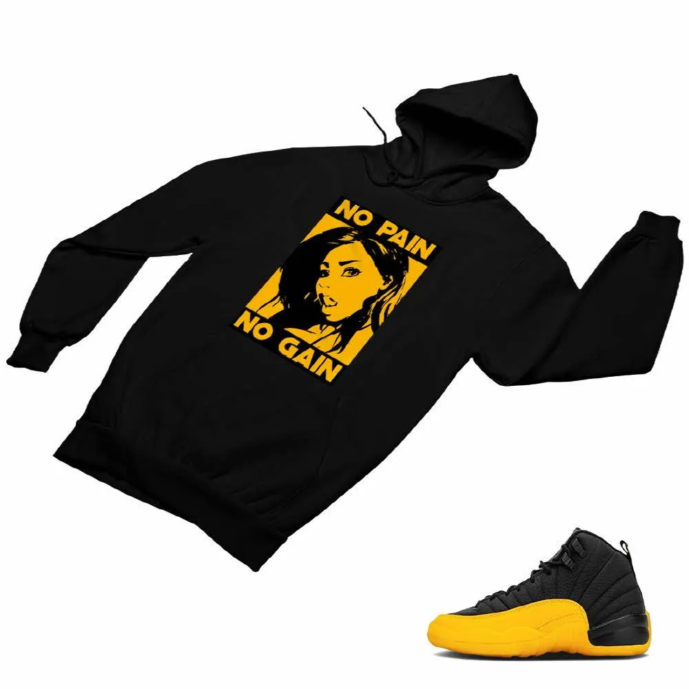 Jordan 12 University Gold Matching Custom Designed Hoodies JD 12-17-4