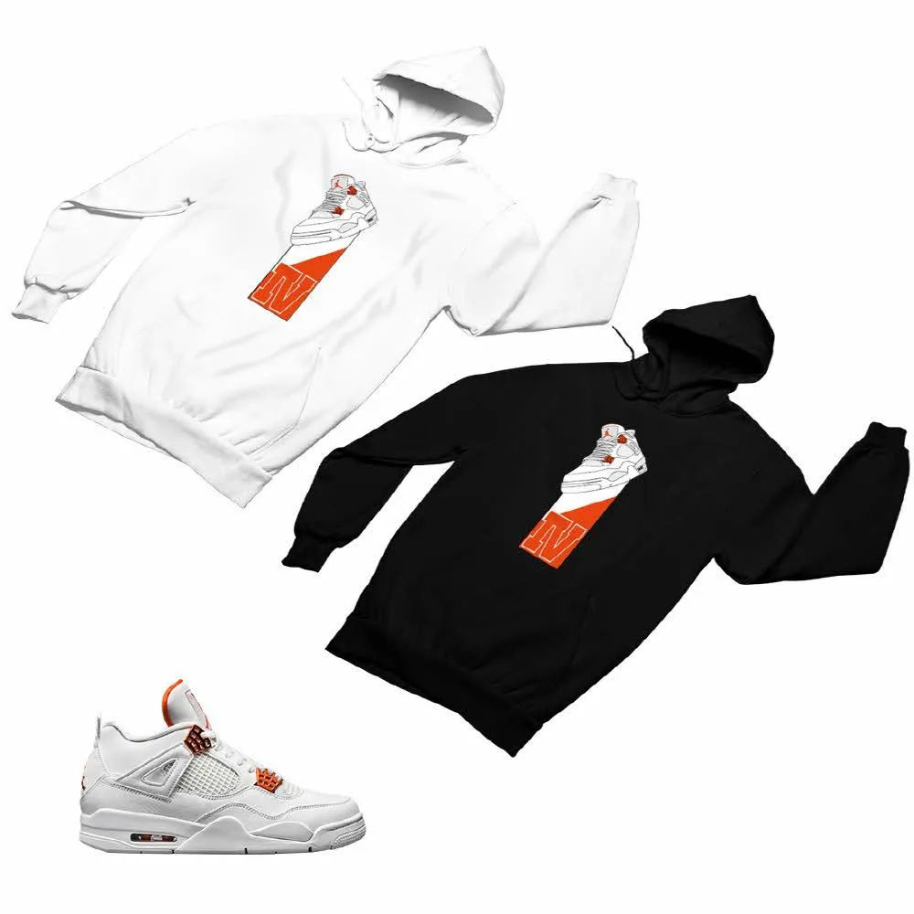 Jordan 4 Orange Matching Custom Designed Hoodies JD 4-23-4