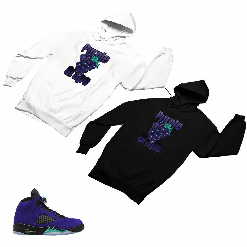 Jordan 5 Alternate Grape Matching Custom Designed Hoodies JD 5-2-8-19