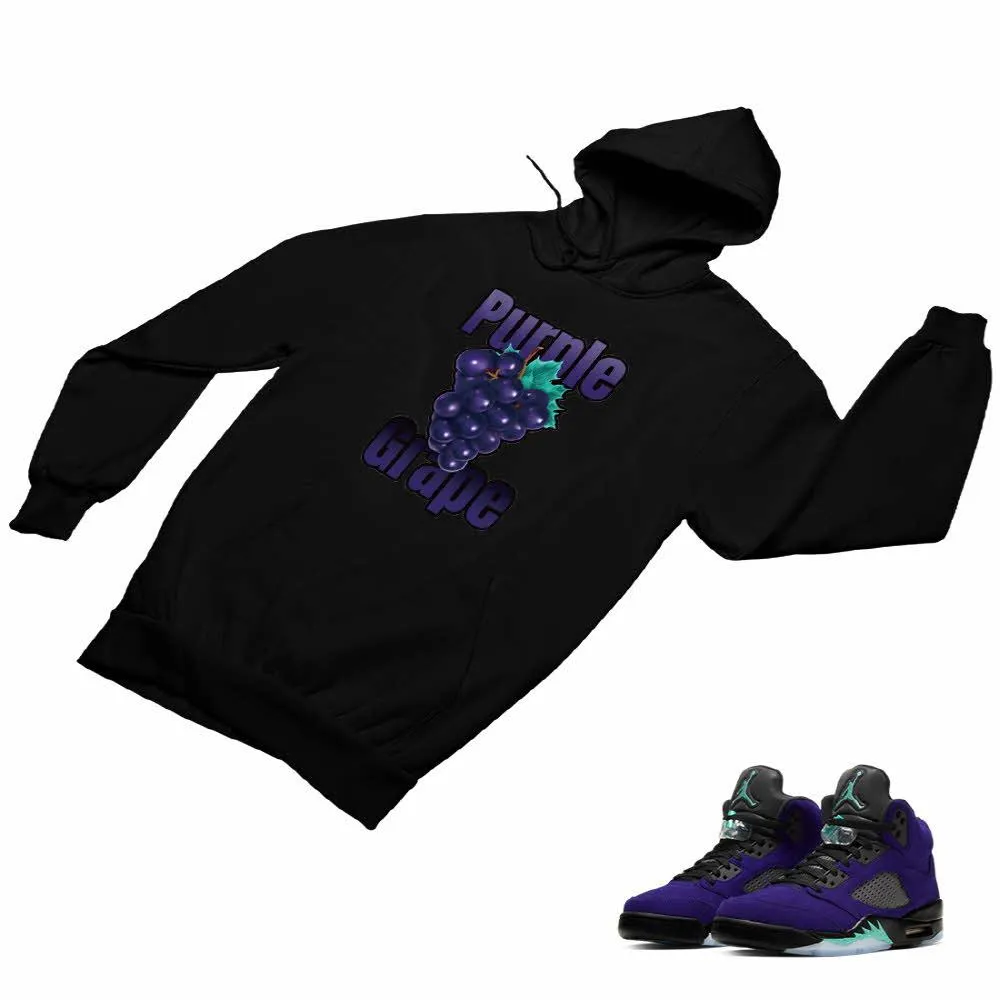 Jordan 5 Alternate Grape Matching Custom Designed Hoodies JD 5-2-8-19