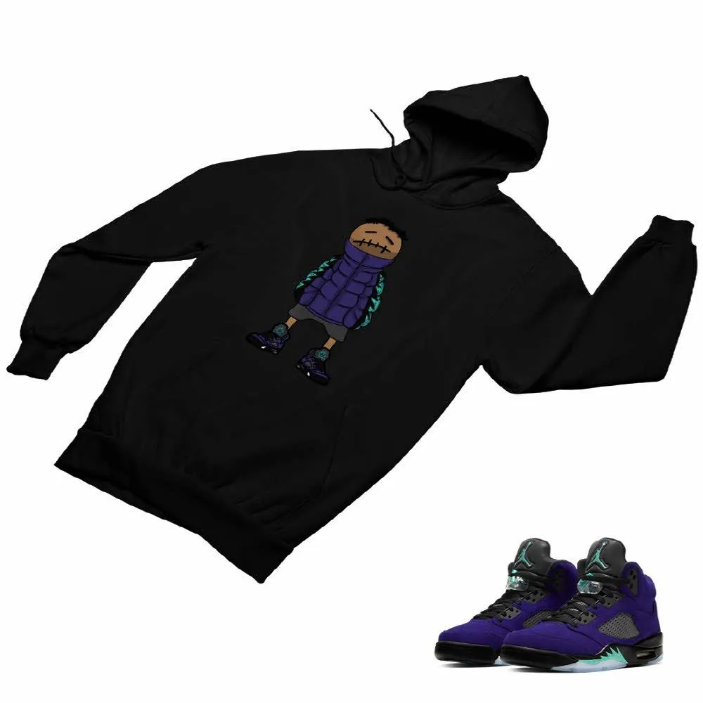 Jordan 5 Alternate Grape Matching Custom Designed Hoodies JD 5-2-8-5