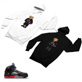 Jordan 5 Top 3 Black Matching Custom Designed Hoodies JD 5-2-7-21