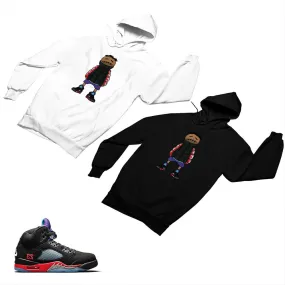 Jordan 5 Top 3 Black Matching Custom Designed Hoodies JD 5-2-7-9