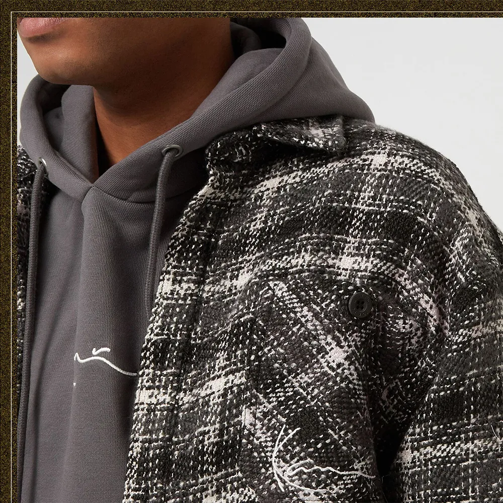 KARL KANI  |Chest Signature Boucle Check Shirt [black/white]