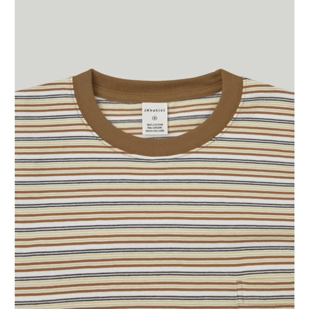 Khakis  |Stripes Unisex Street Style Cotton Short Sleeves T-Shirts