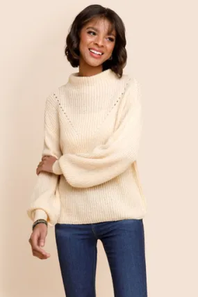 Kori Mock Neck Pointelle Sweater