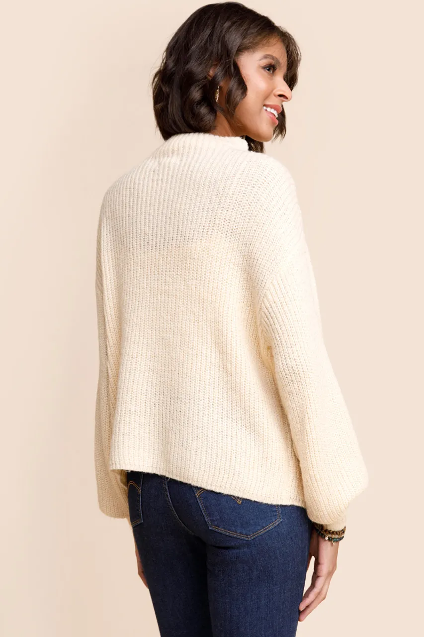 Kori Mock Neck Pointelle Sweater