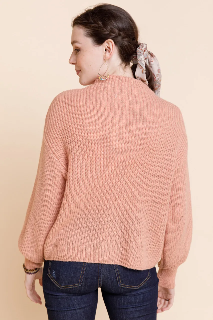 Kori Mock Neck Pointelle Sweater