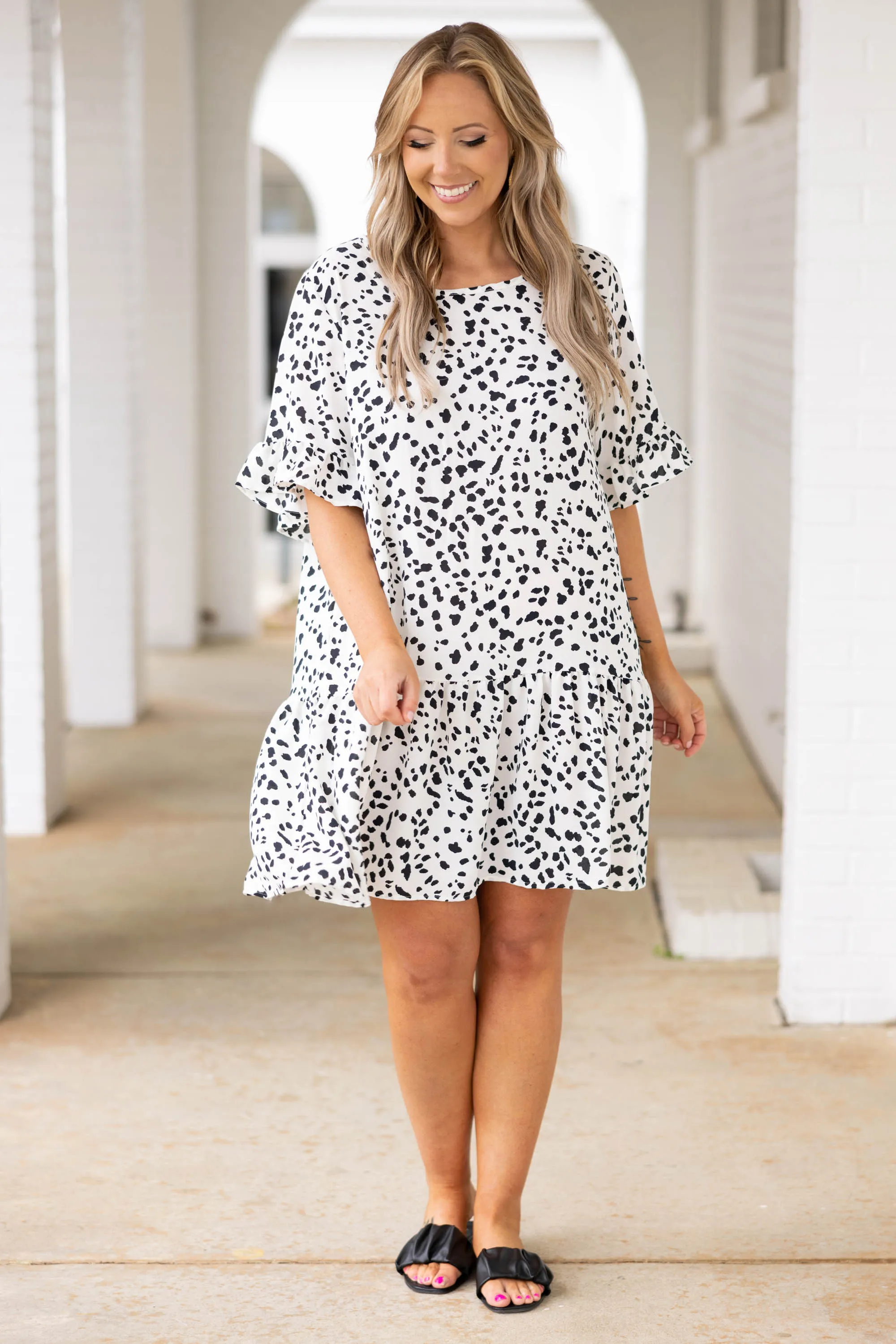 Lazy Leopard Dress, Ivory