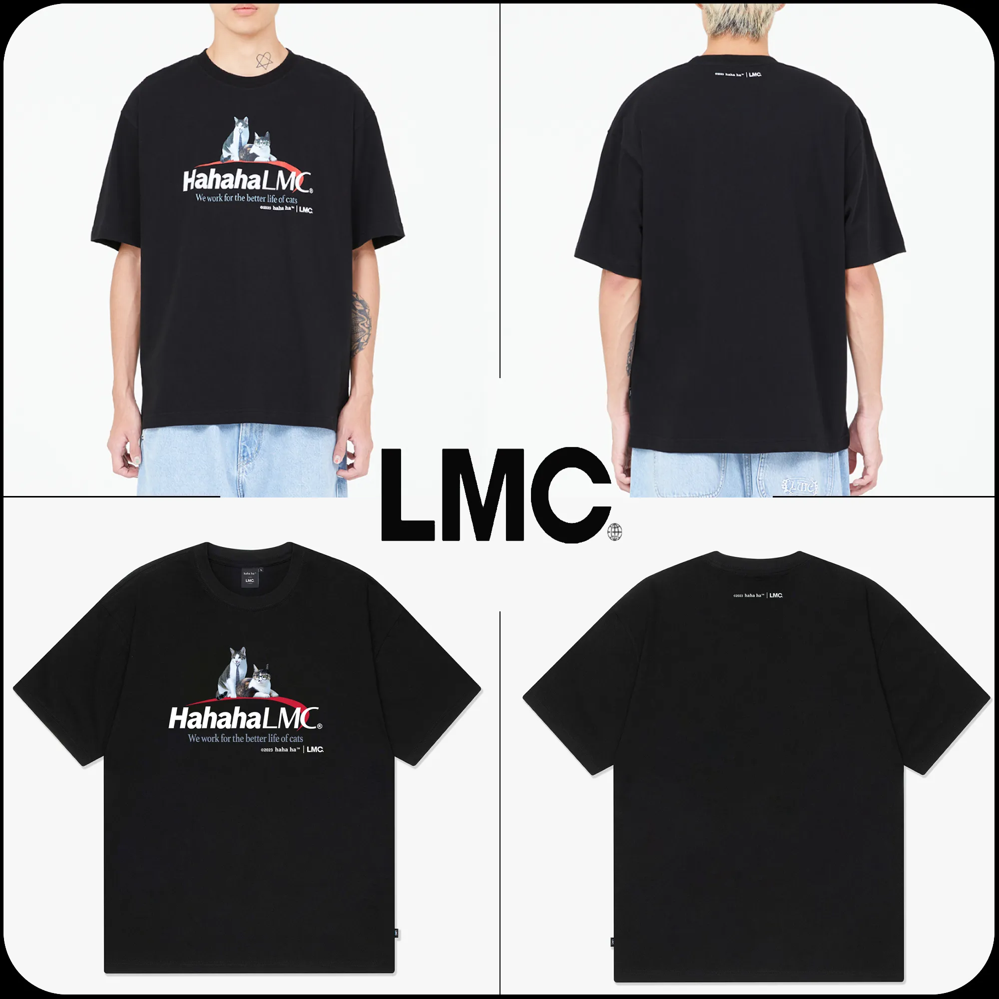 LMC  |[ LMC]★LMC X HAHA HA OFFICE CATS TEAM LEADER TEE