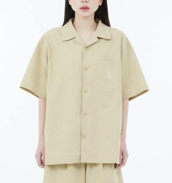 LMC  |Unisex Linen Street Style Plain Cotton Short Sleeves Logo