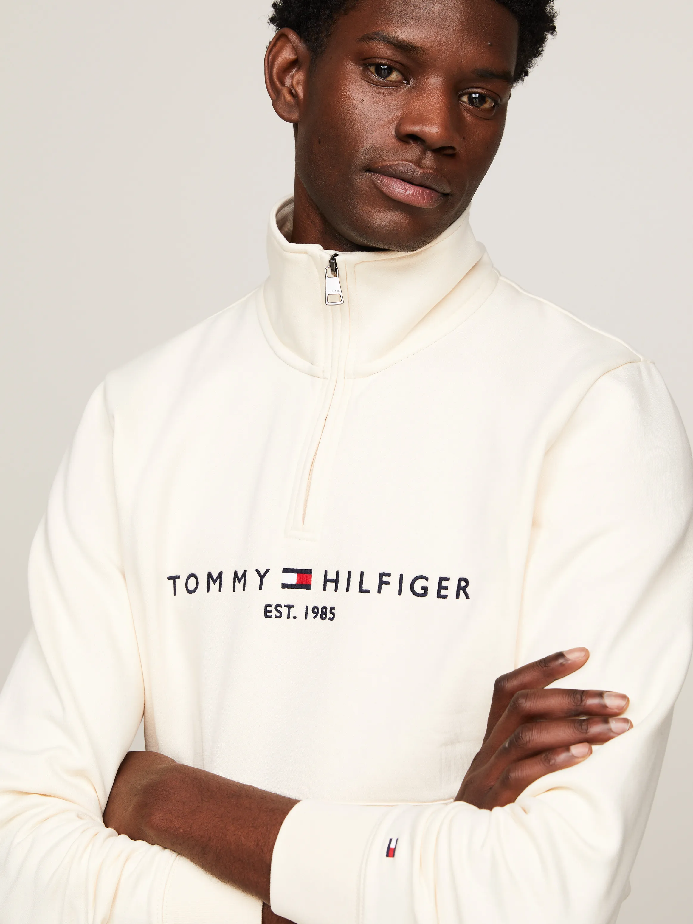 Logo Mock Turtleneck Half-Zip Sweatshirt | Sweatshirts & Hoodies | Tommy Hilfiger