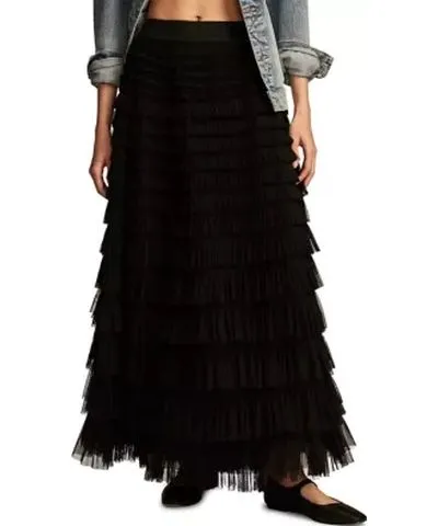 Lucky Brand Women's Tulle Ruffle Maxi Skirt