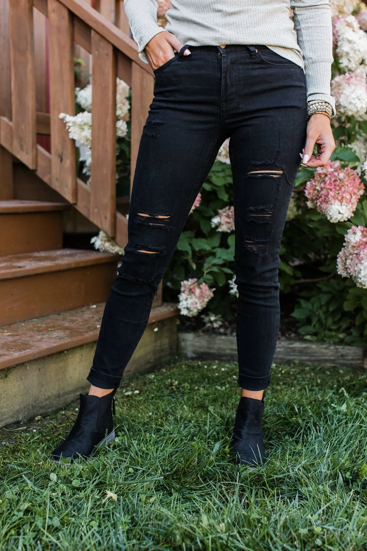 Mack & Mal Distressed Skinny Jeans- Ariana Wash