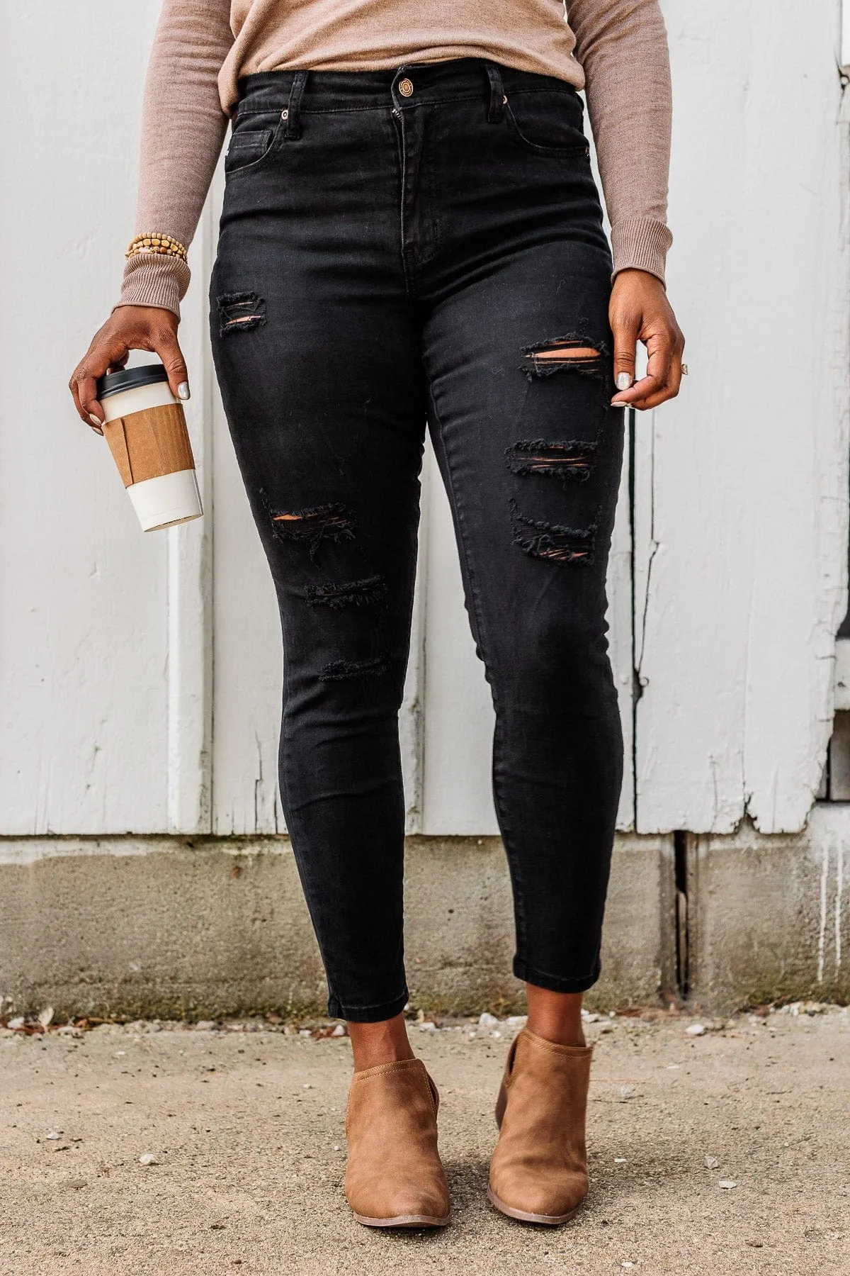 Mack & Mal Distressed Skinny Jeans- Ariana Wash