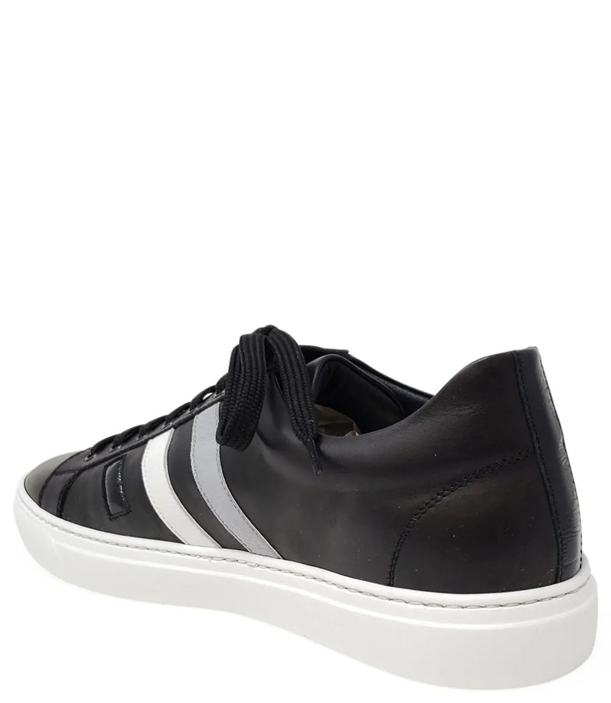 MADISON MAISON LEATHER 3 STRIPE MENS SNEAKER - BLACK 