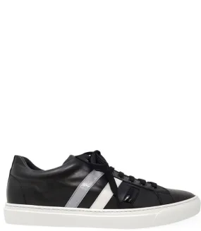 MADISON MAISON LEATHER 3 STRIPE MENS SNEAKER - BLACK 