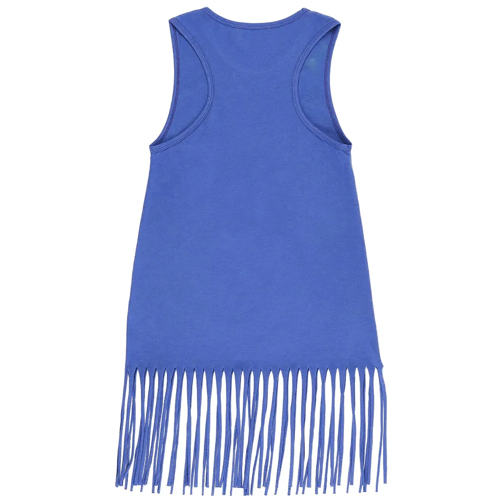 Maison Mangostan Child Mermaid Fringes Dress Blue