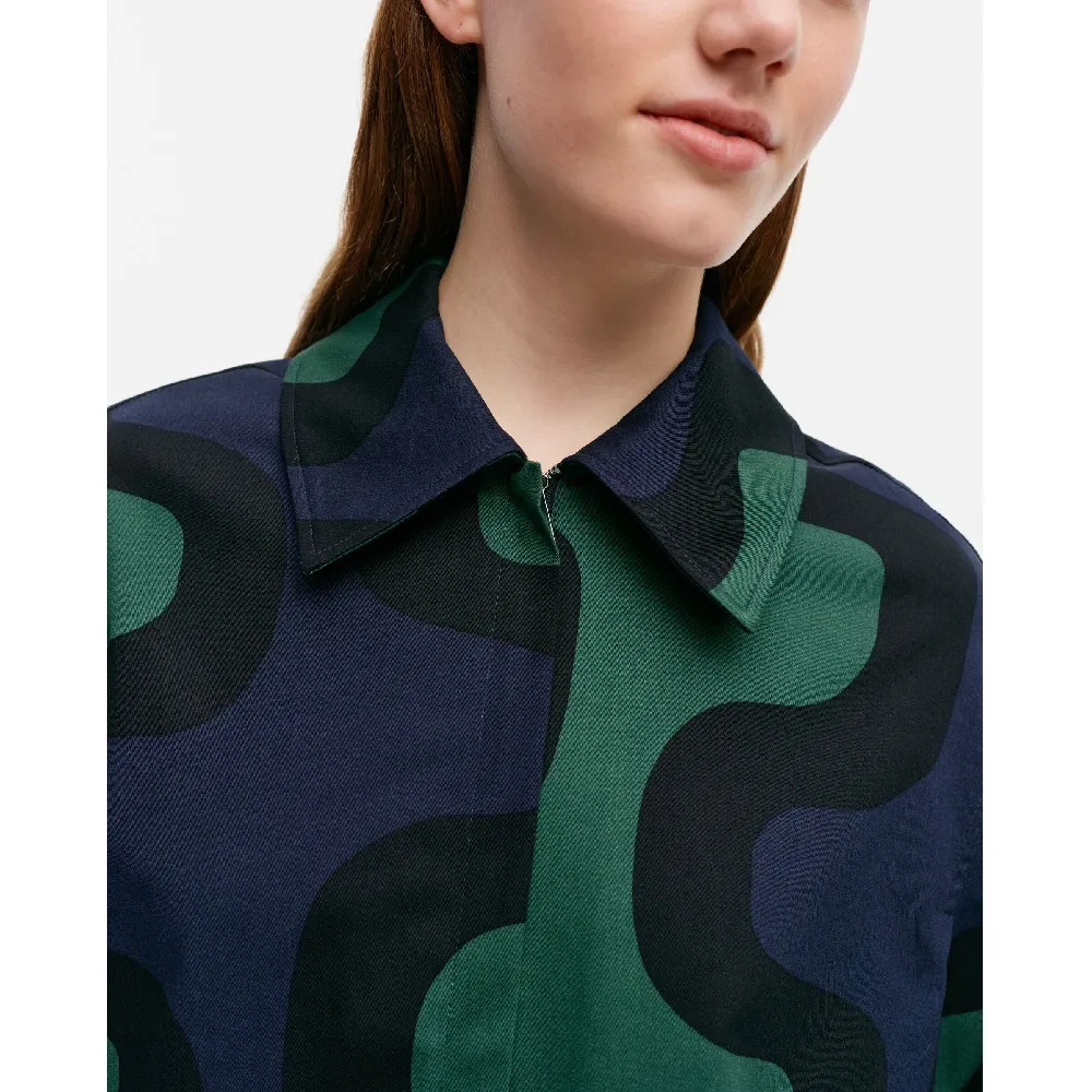 marimekko  |Casual Style Cotton Short Sleeves Office Style Elegant Style