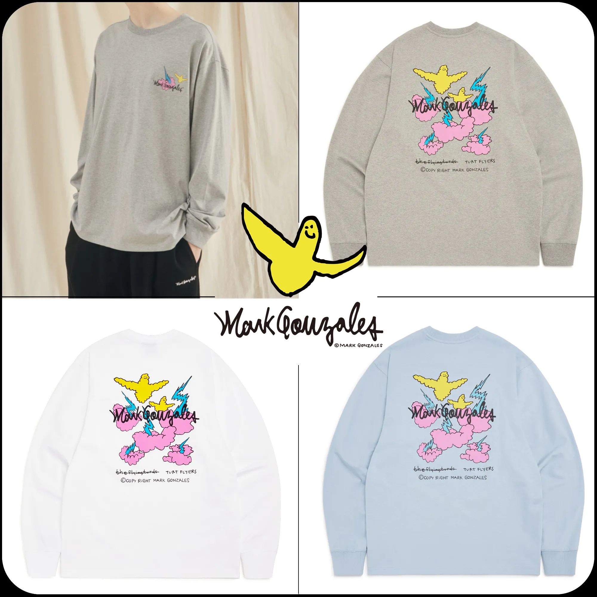 Mark Gonzales  |[MARK GONZALES] ★  MG CLOUD GRAPHIC L/S T-SHIRT