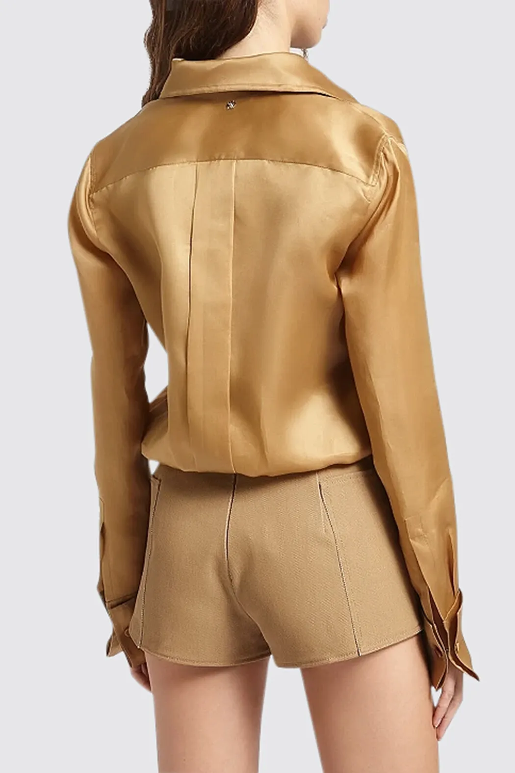 MaxMara  |Casual Style Silk Long Sleeves Plain Office Style