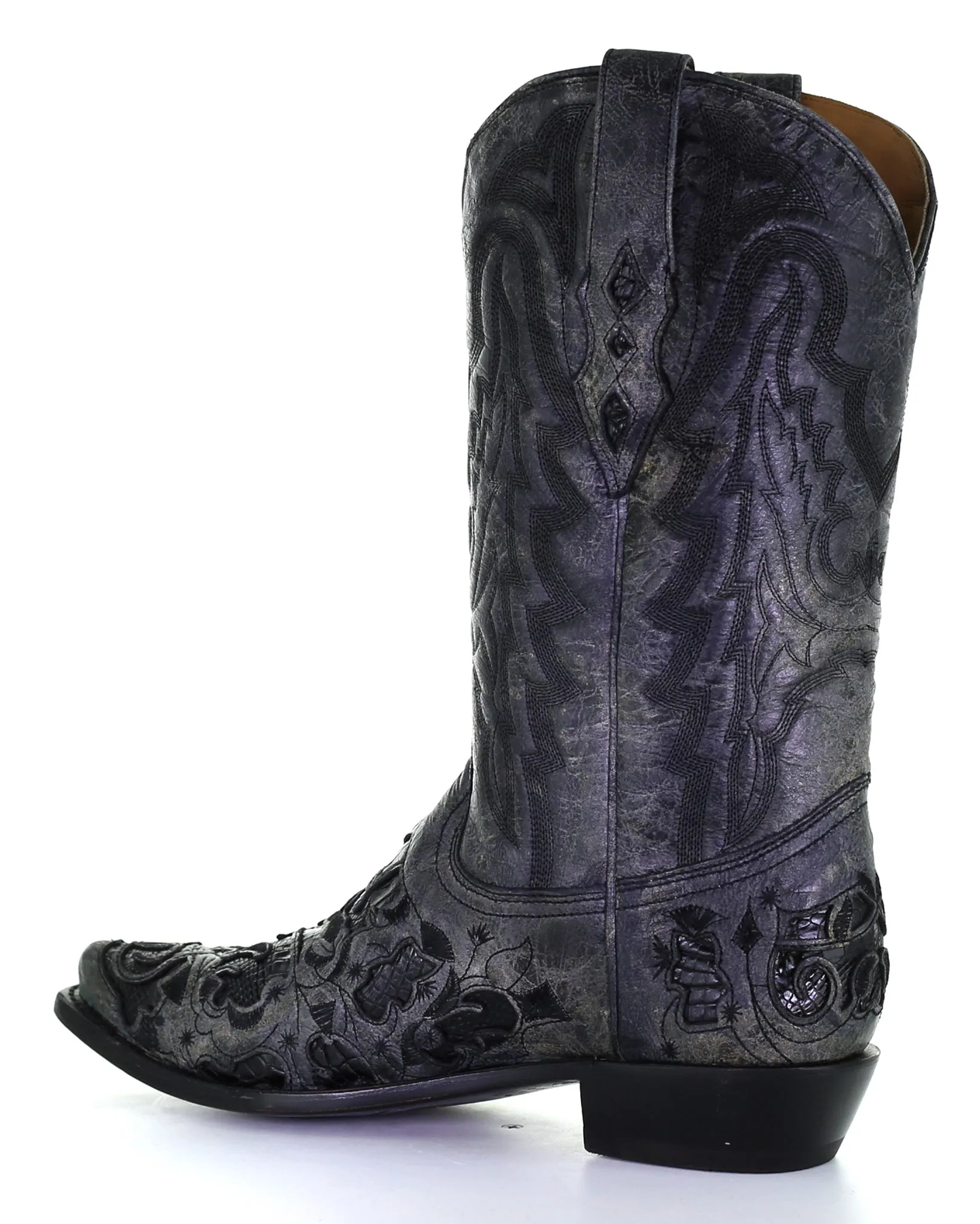 Men's Alligator Inlay Western Boots