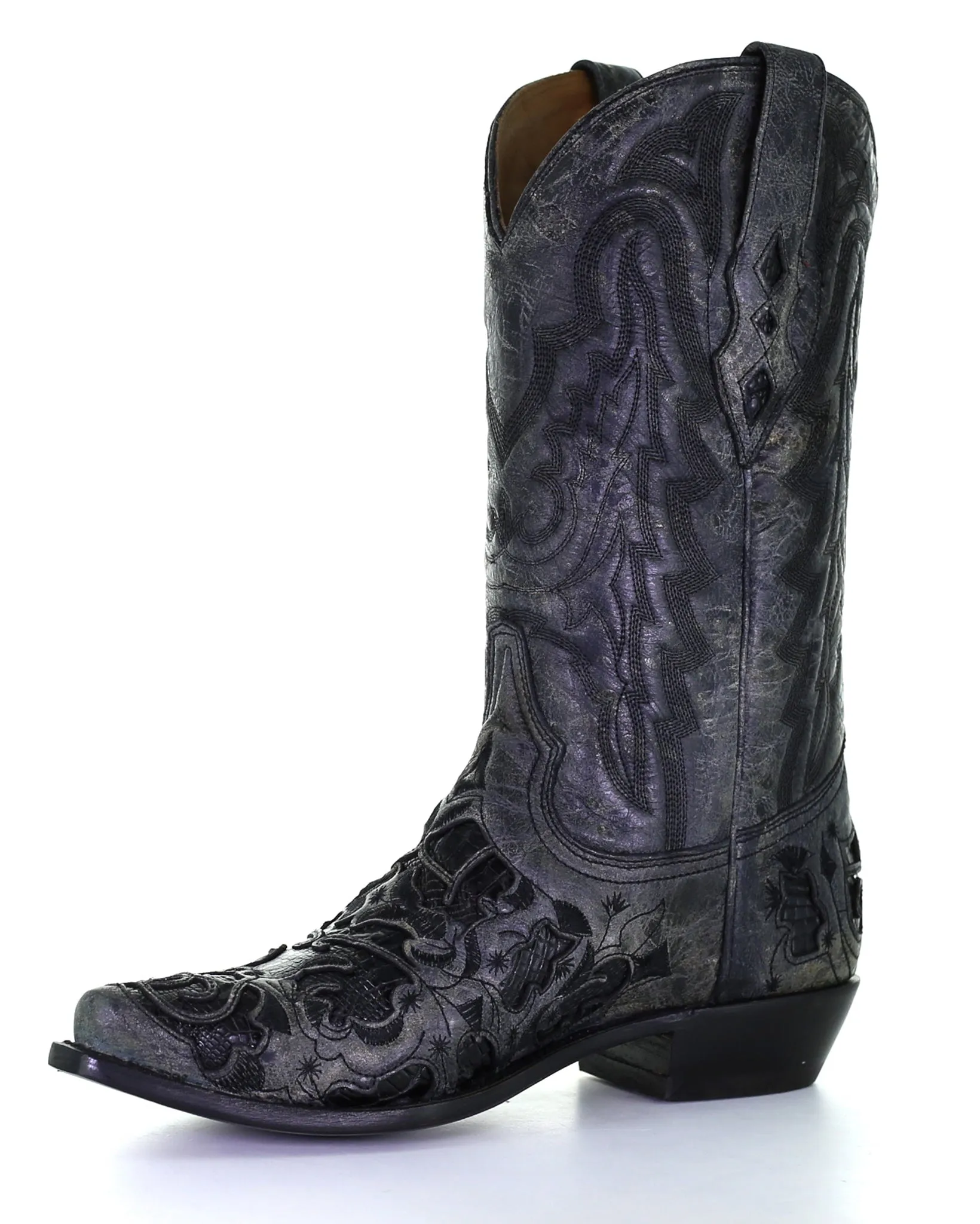 Men's Alligator Inlay Western Boots