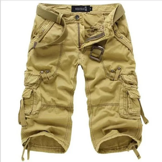 Men's Red Plus Size Brand Summer Loose Cargo Shorts on Clearance