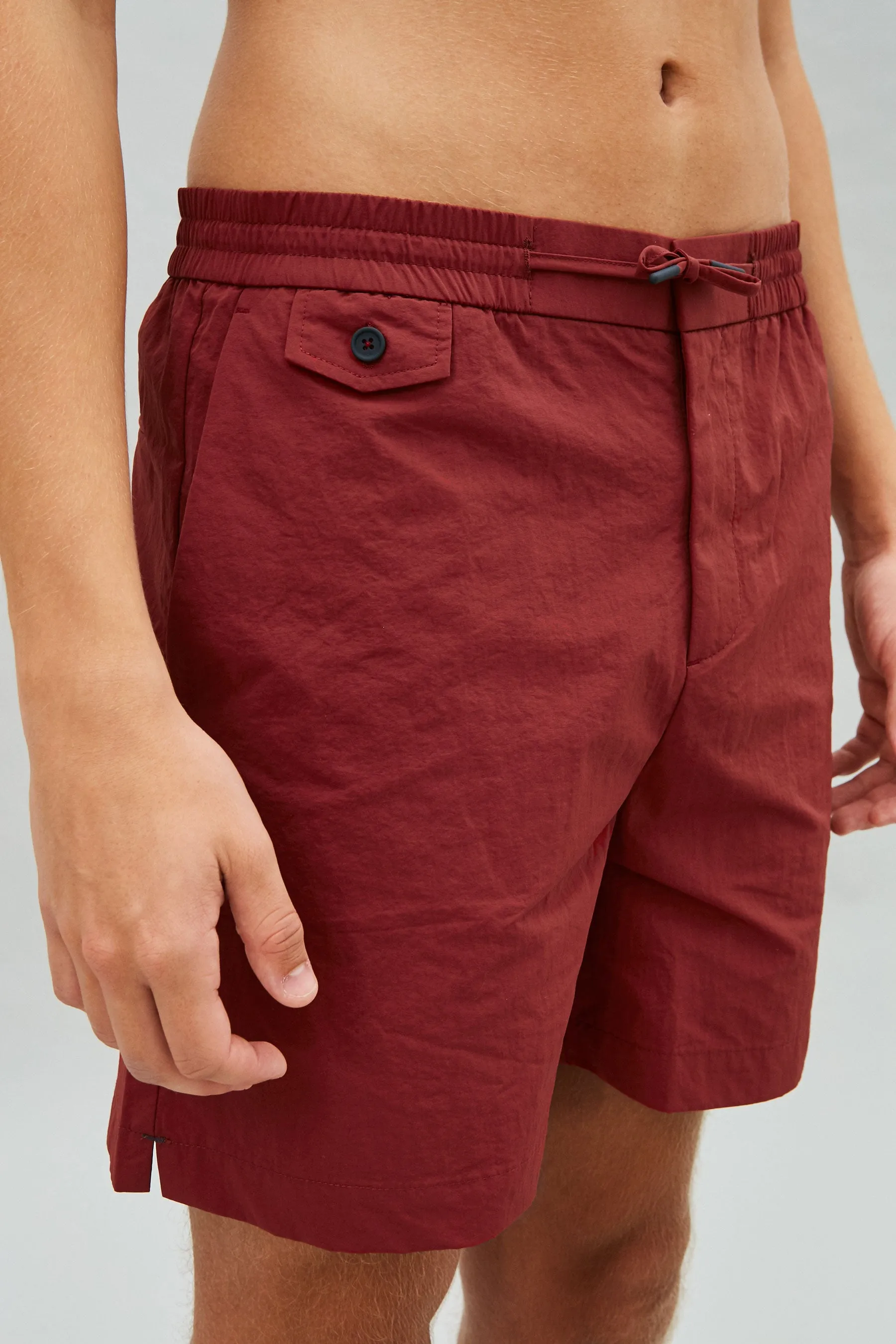 Merlot Drawstring Deck Shorts