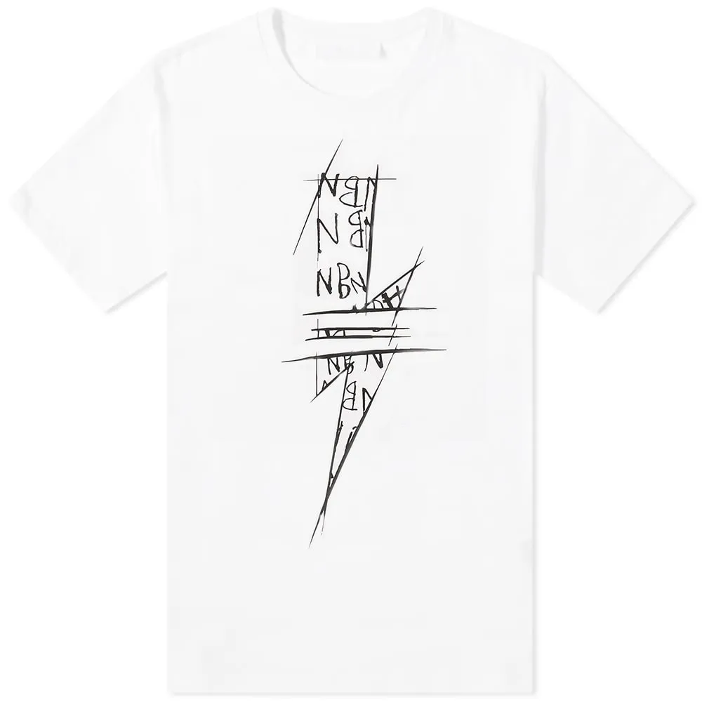 Neil Barrett Grafitti Lightning Bolt T-ShirtWhite