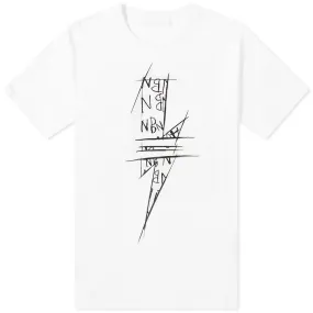 Neil Barrett Grafitti Lightning Bolt T-ShirtWhite