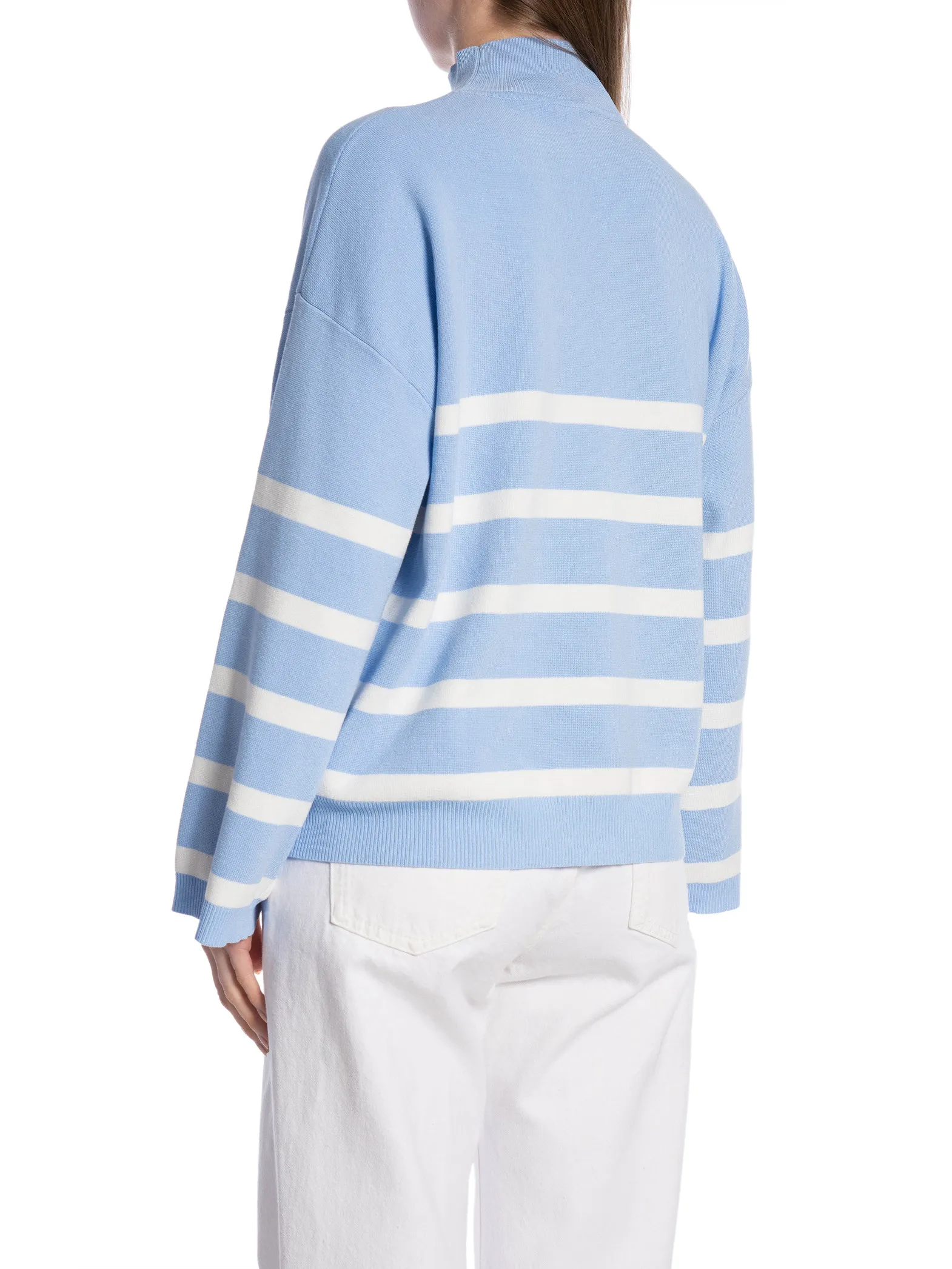 NEO NOIR TRÖJA ENA STRIPE KNIT LIGHT BLUE