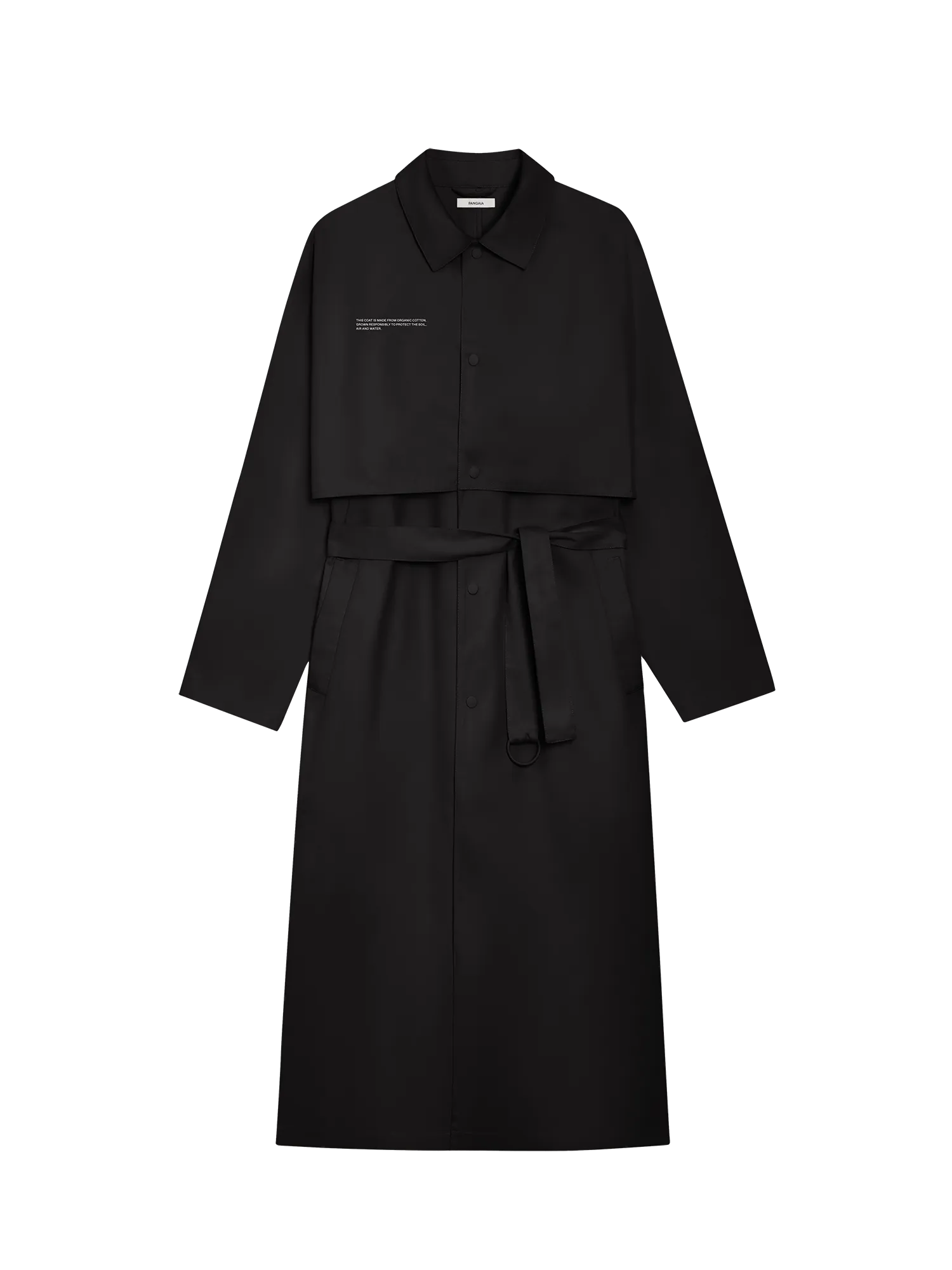 Organic Cotton Trench Coat—black