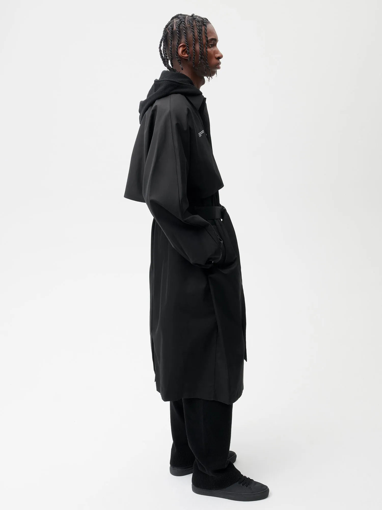 Organic Cotton Trench Coat—black