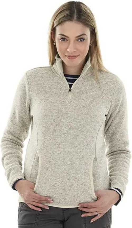 OUTLET-Charles River Ladies Heathered Fleece Pullover