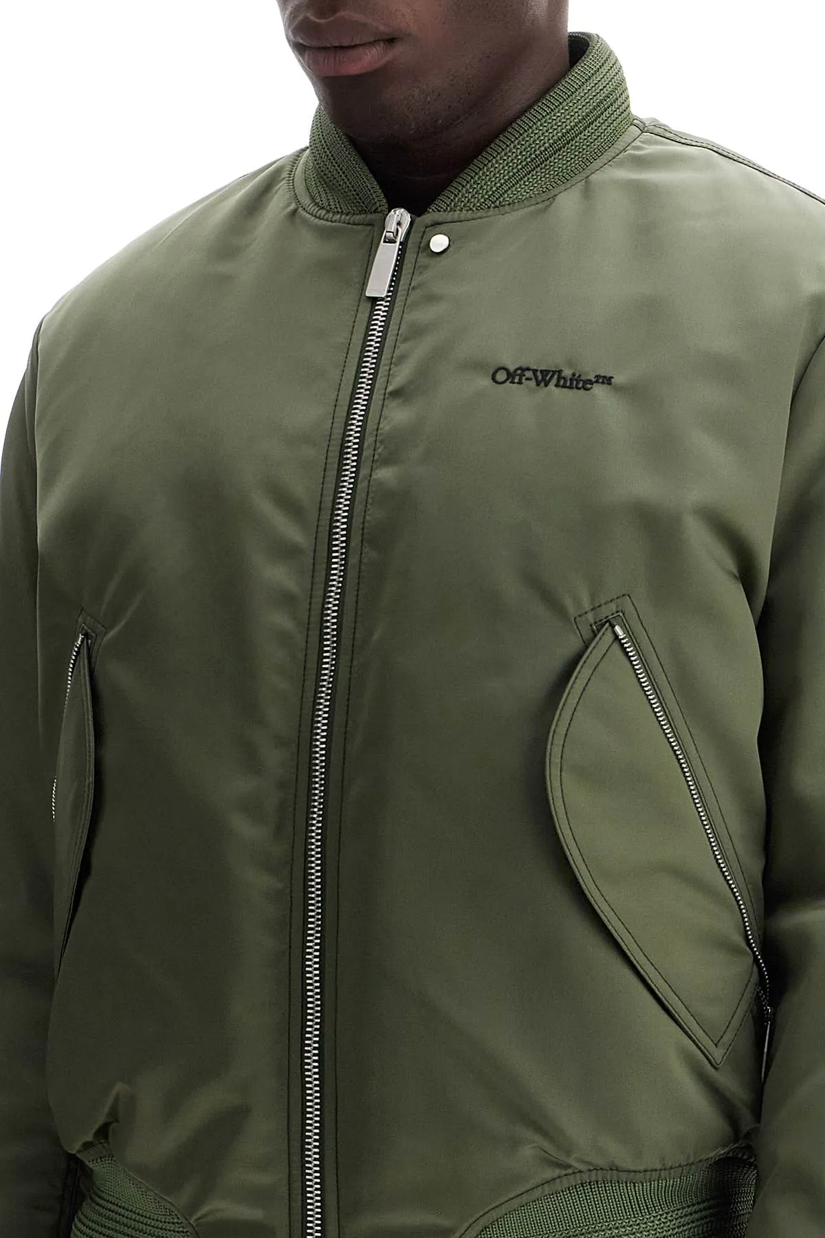 padded nylon bomber jacket