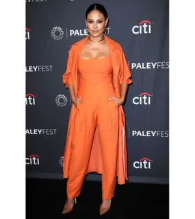 PaleyFest LA 2022 Vanessa Lachey Orange Coat